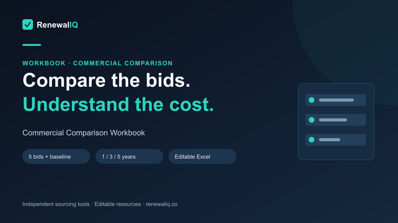 Commercial Comparison Workbook product cover