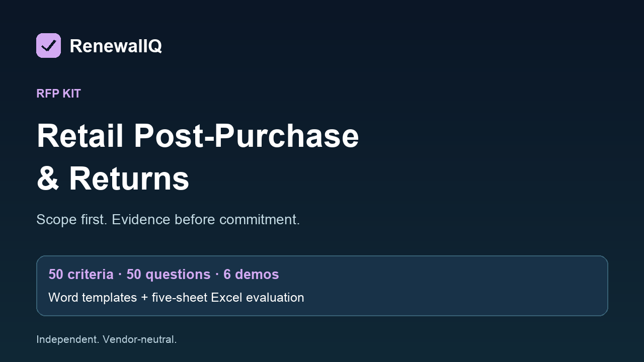 Retail Post-Purchase and Returns Platform RFP Kit product cover