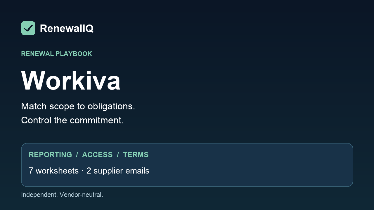 The Workiva Renewal Playbook product cover